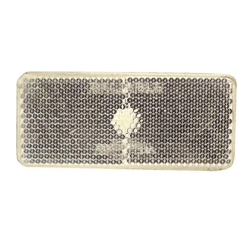 "REFLECTOR WHITE RECTANGLE 91X40MM - SABS - 5MM ADHESIVE BACK"