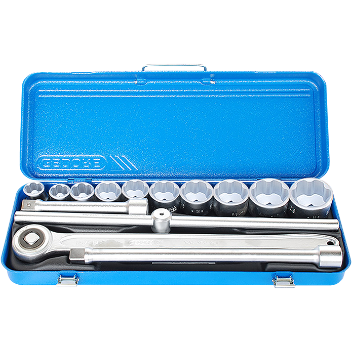 "SOCKET SET  3\/4\"D 13 PCS GED - C-DRIVE 27-50MM & 1\/16-2\""