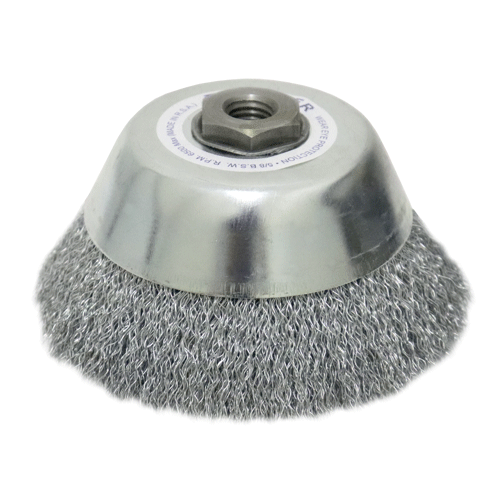"WIRE CUP BRUSH 140MM X 5\/8 BSW WERN - 0.40MM WIRE- THREAD BSW 5\/8\""