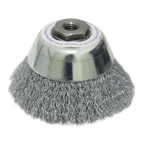 "WIRE CUP BRUSH 100MM X 14 X 2.00 WERN - 0.40MM WIRE- THREAD M14"