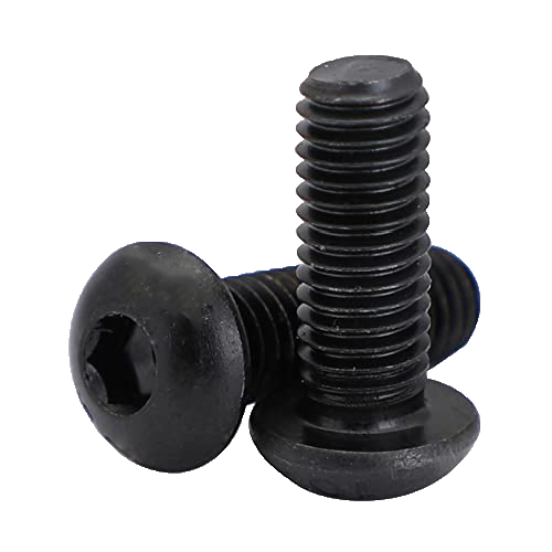 "CAP SCREW BUTTON HD BLACK  8 X16MM - BUTTON HEAD - KEY 5.0MM -GRADE 10.9"