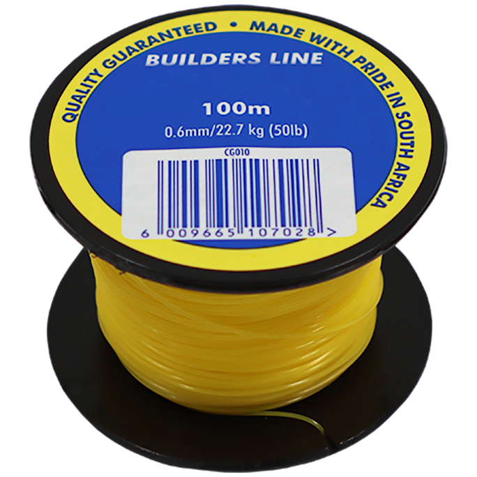 "BUILDERS LINE 50LB 0.6MM X 100M - NYLON MASONS LINE - 22.7KG ON SPOOL"