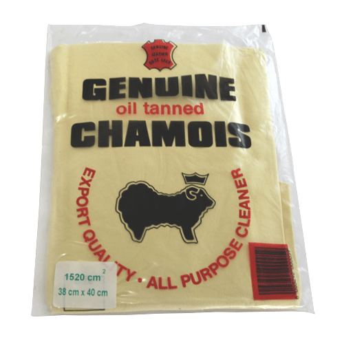 "CHAMOIS GENUINE LEATHER 380 X 400MM - GENUINE OIL TANNED CHAMOIS"