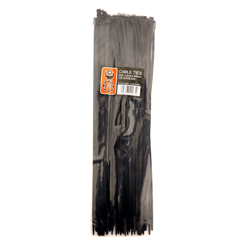 "CABLE TIES 400X4.7MM BLACK  FB - SOLD PER PACK OF 100"