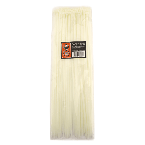 "CABLE TIES 400X4.7MM WHITE  FB - SOLD PER PACK OF 100"