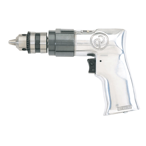 "PNEUMATIC DRILL  3\/8\" CP - 2400 RPM - CHROME - 10MM KEYED CHUCK"