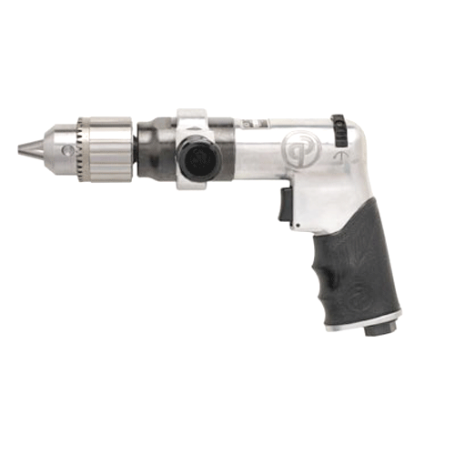 "PNEUMATIC DRILL 1\/2\"  REVERSIBLE CP - 500 RPM - CHROME - 13MM KEYED CHUCK"