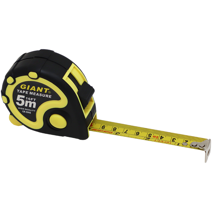 "TAPE   5MX19MM STEEL MET\/IMP  GIANT - MANUAL LOCK - (METRIC & IMPERIAL) 16FT"