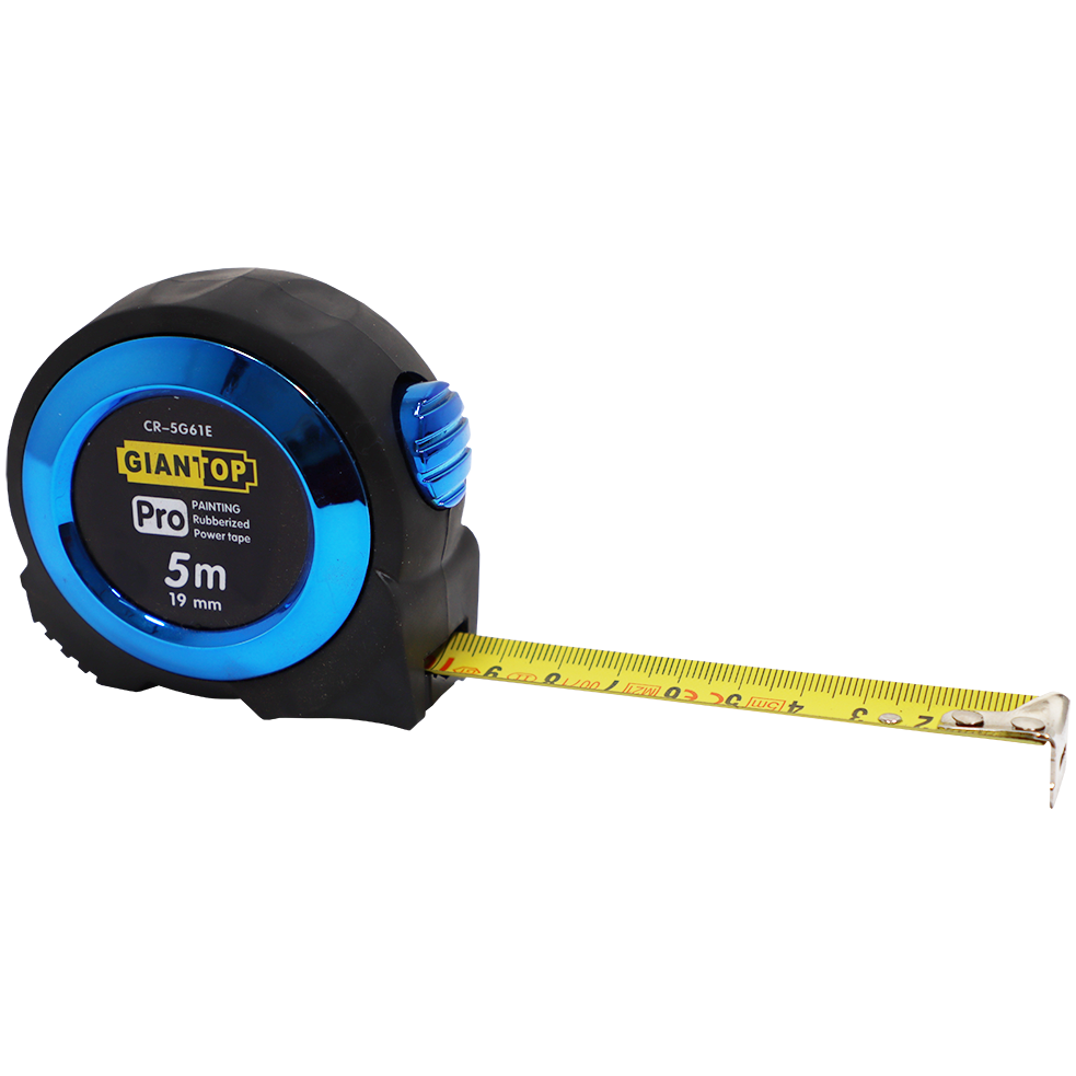 "TAPE   5MX19MM STEEL GIANT BLUE - AUTO LOCK - RUBBER PROTECTIVE CASING"