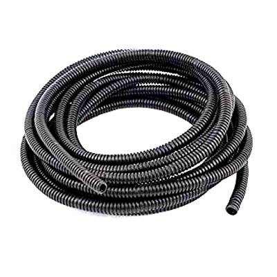 "PVC SPLIT CONV TUBE BLACK 10.1MM    25M - CONVOLUTED WAVE -SOLD PER 25M ROLL"