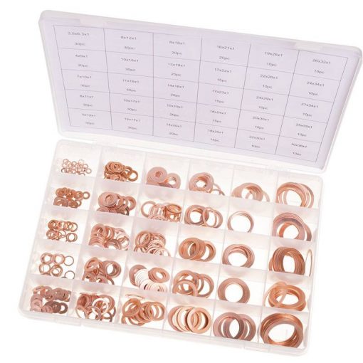 "ASSORT COPPER WASHER 580PC - FLAT COPPER WASHERS (SEE CONTENTS SHEET)"