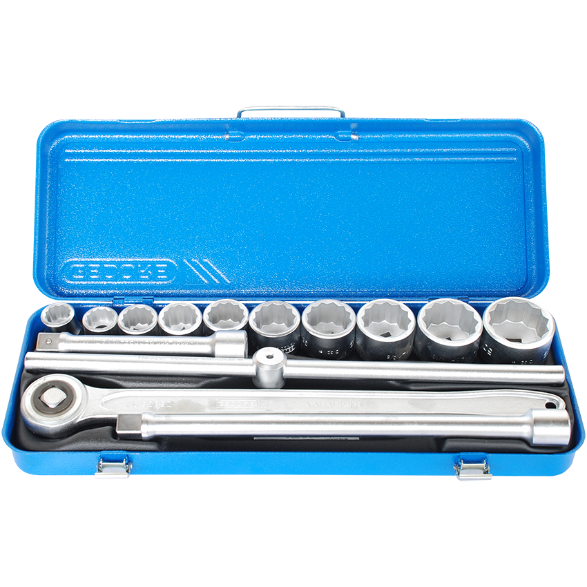"SOCKET SET  3\/4\"D 14 PCS GED - BI-HEX 22-50MM"