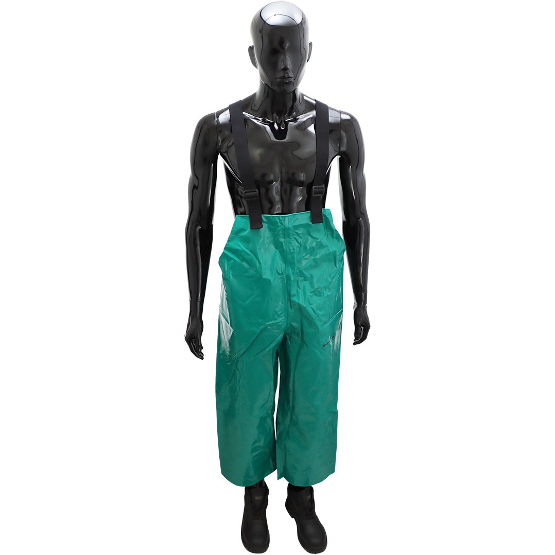 "OILSKIN PANTS AGRIMAC PVC GREEN    S - SMALL STORM BIB TROUSER FOR FISHING"