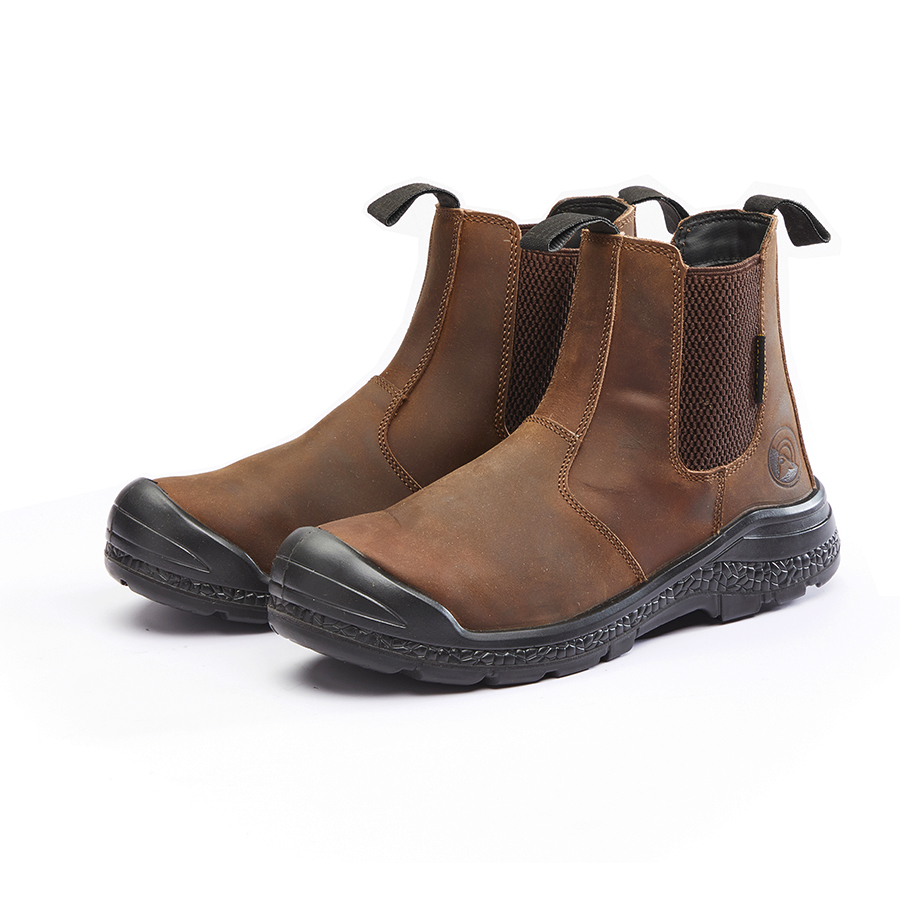 SAFETY BOOT 7 BROWN CHELSEA DROMEX - STC - CRAZY HORSE FULL GRAIN