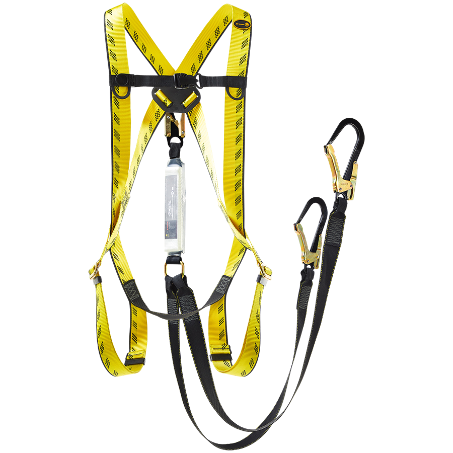 "SAFETY HARNESS FULL BODY 100KG DRO - DOUBLE HARNESS WITH SCAFFOLDING HOOKS"