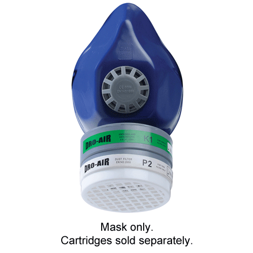 "RESPIRATOR H\/MASK SINGLE DRO BLUE - HALF MASK-PVC ECONOMY-ELASTIC HARNESS"