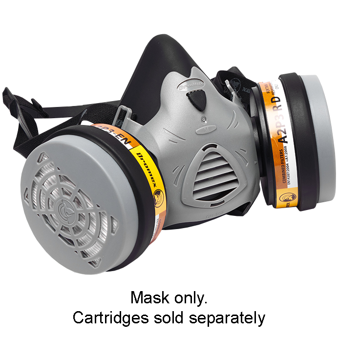 "RESPIRATOR H\/MASK TWIN NRCS DROMEX - HALF MASK-RUBBER-CRADLE HARNESS"