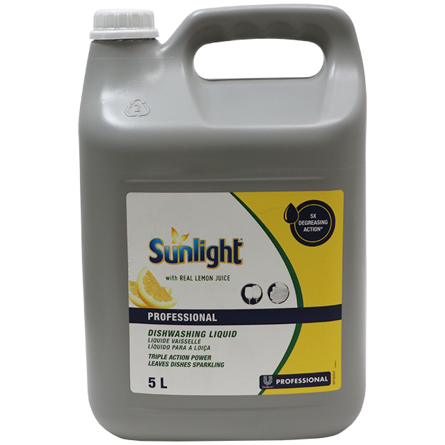 "DISHWASHING LIQUID  5L SUNLIGHT - HIGH FOAM - GENTLE ON HANDS"