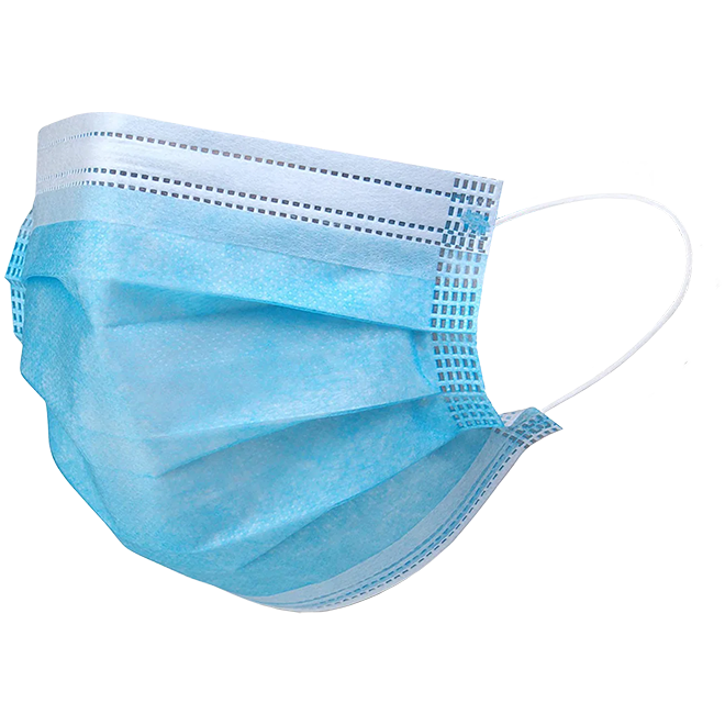 "SURGICAL MASK BLUE 3-PLY NON-WOVEN - 50 PER BOX - DISPOSABLE FACE MASK"