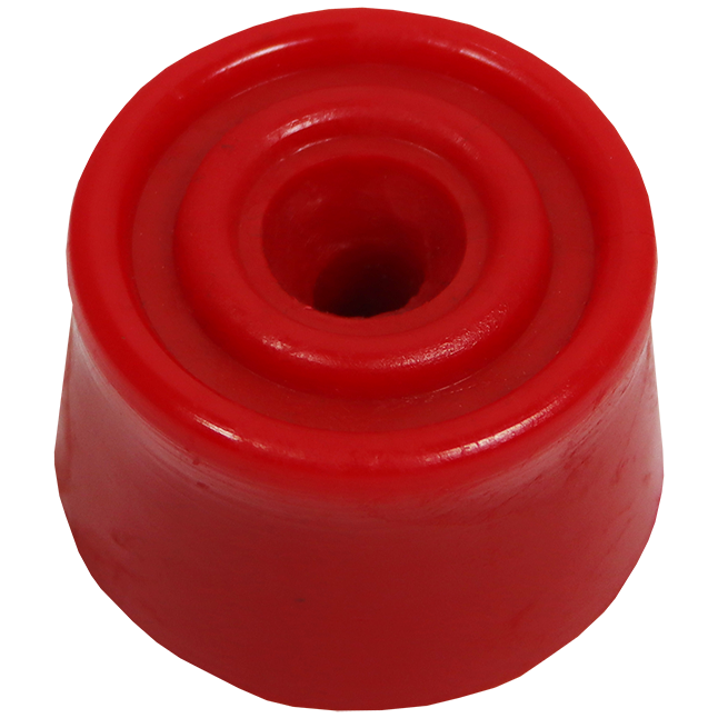"DOOR STOPPER ROUND PVC 35X23MM RED - FLOOR MOUNTED DOOR STOP (NO SCREWS)"