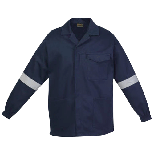 "CONTI JACKET FLAME ACID NAVY 36 DRO - D59 -100% COTTON (REFLECTIVE STRIPS)"