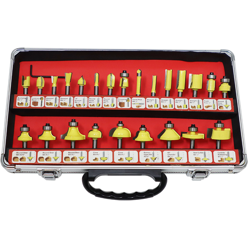 "ROUTER BIT SET 24 PC 1\/4\" TCT - 1\/4\" SHANK (TCT)"