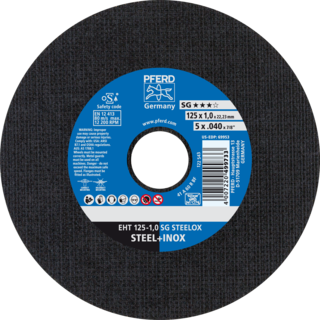 "CUT OFF S\/S 125X1.0X22  SG PFERD - S\/STEEL. SG = HIGH PERFORMANCE"