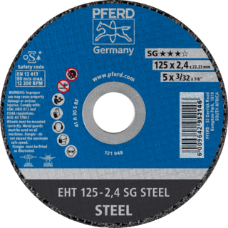 "CUT OFF STEEL 125X2.4X22  SG PFERD - SG = HIGH PERFORMANCE"
