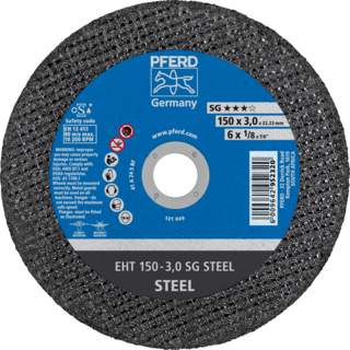 "CUT OFF STEEL 150X3.0X22  SG PFERD - SG = HIGH PERFORMANCE"