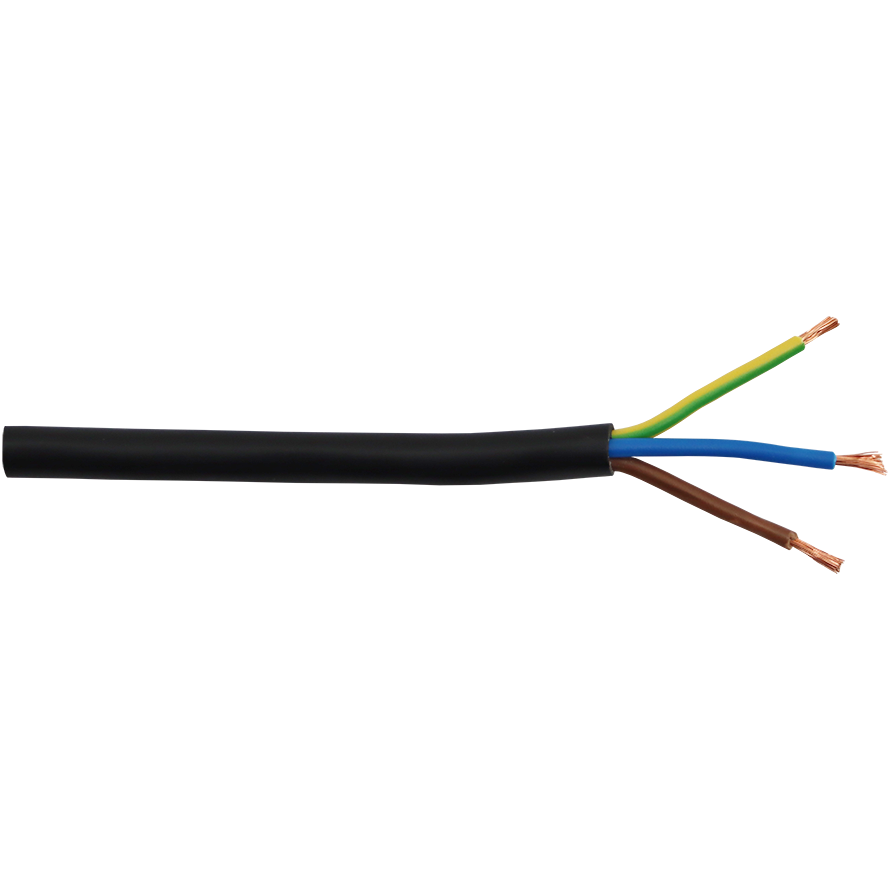 "CABLE CABTYRE 3 CORE X 1.5MM BLACK - MULTICORE PVC ELECTRICAL CABLE"