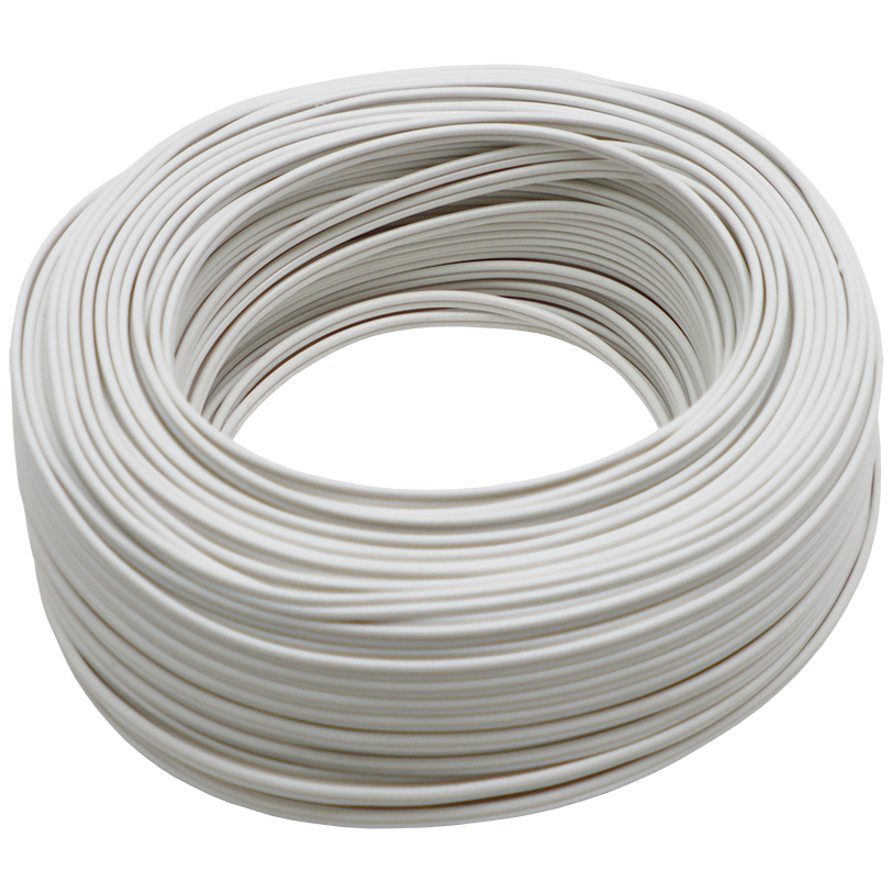 "RIPCORD 2 CORE 0.5 MM WHITE - FLEXIBLE PVC CABLE WITH RIDGE"
