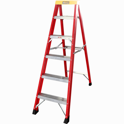 "LADDER A-FRAME F\/G HD  6 STEP 1.8M - FIBREGLASS - MAX LOAD 150KG"