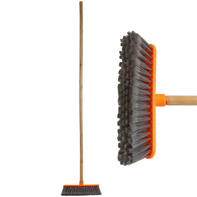 BROOM HOUSE WOOD HANDLE (SCREW IN) SOFT BRISTLE ASSORTED COLOURS