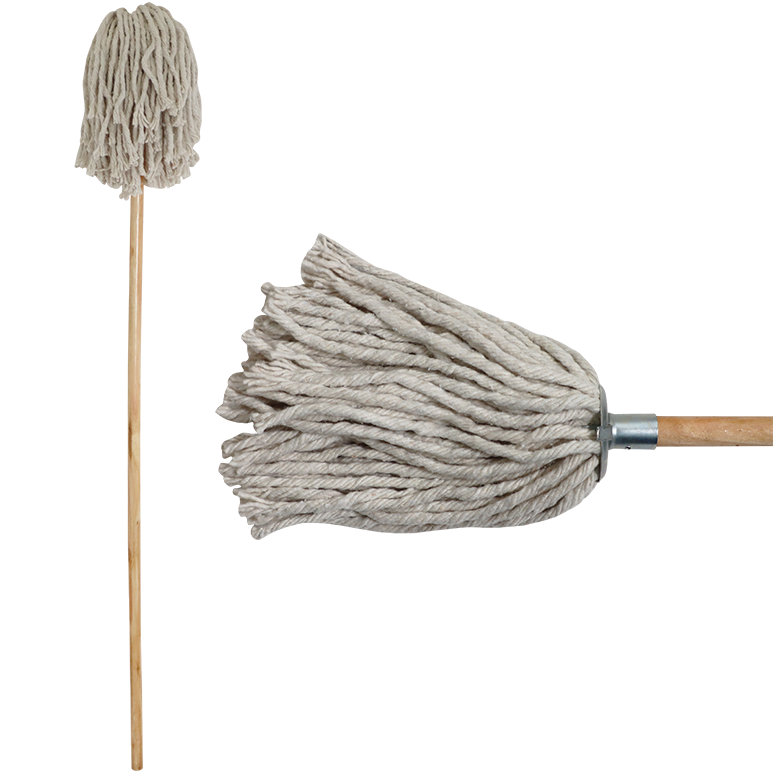 MOP HOUSEHOLD WOOD HANDLE 445G (W5) - COMPLETE MOP WITH METAL