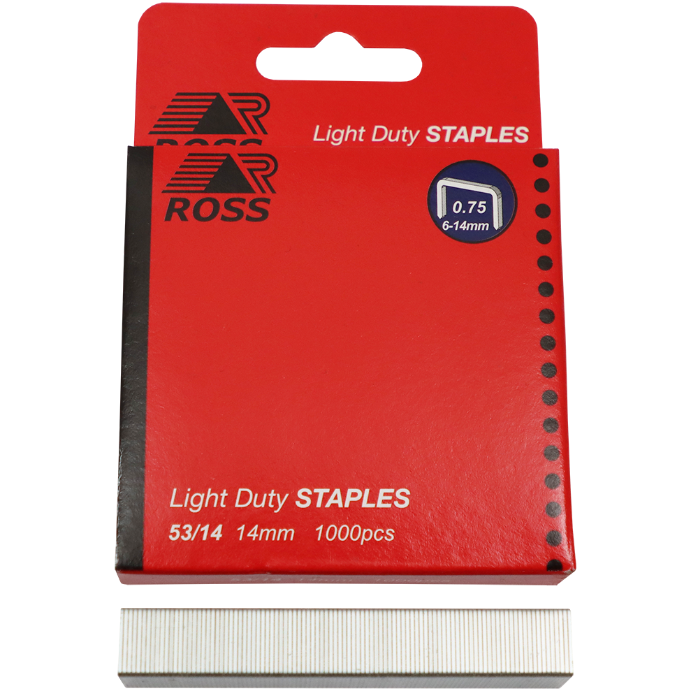 "STAPLE L\/D 14MM (1000 P\/BOX ) ROSS - DWS - LIGHT DUTY STAPLES FOR F3002 SG GUN"