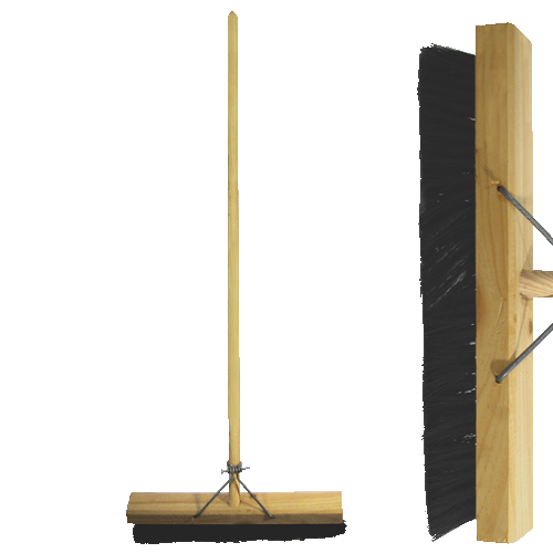"BROOM PLATFORM NATURAL BLACK 460MM - COCO SOFT BRISTLE (WOOD HANDLE)"