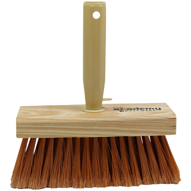 "BRUSH WHITEWASH BROWN BRISTLE - 190MM X 65MM WITH PLASTIC HANDLE"