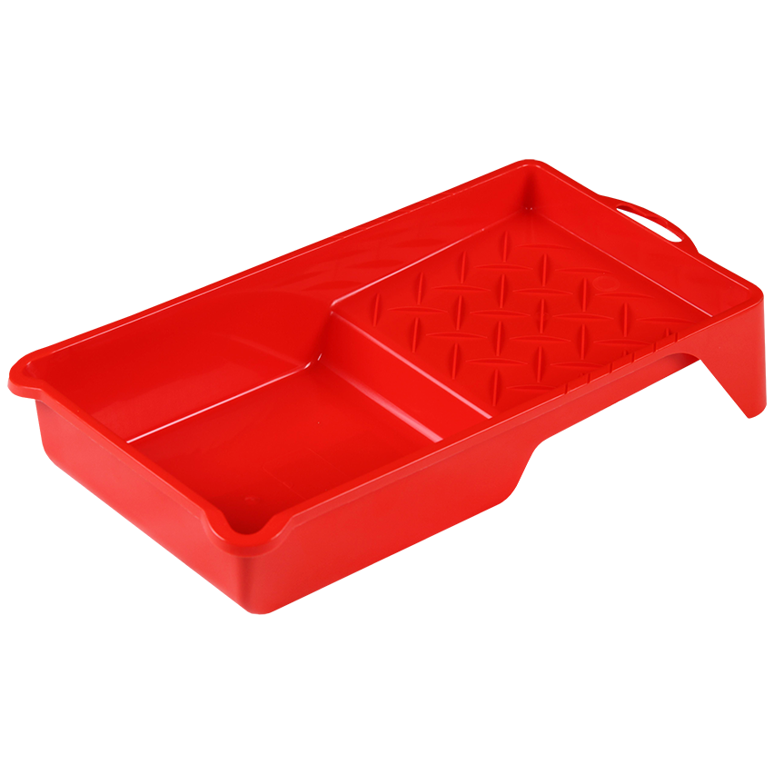 PAINT TRAY PLASTIC RED SMALL - PLASTIC PAINT ROLLER TRAY - 140MM