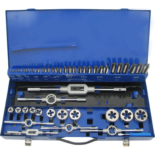 "TAP \/ DIE SET 3-20MM HSS   FB - 54 PCE (HIGH SPEED STEEL)"