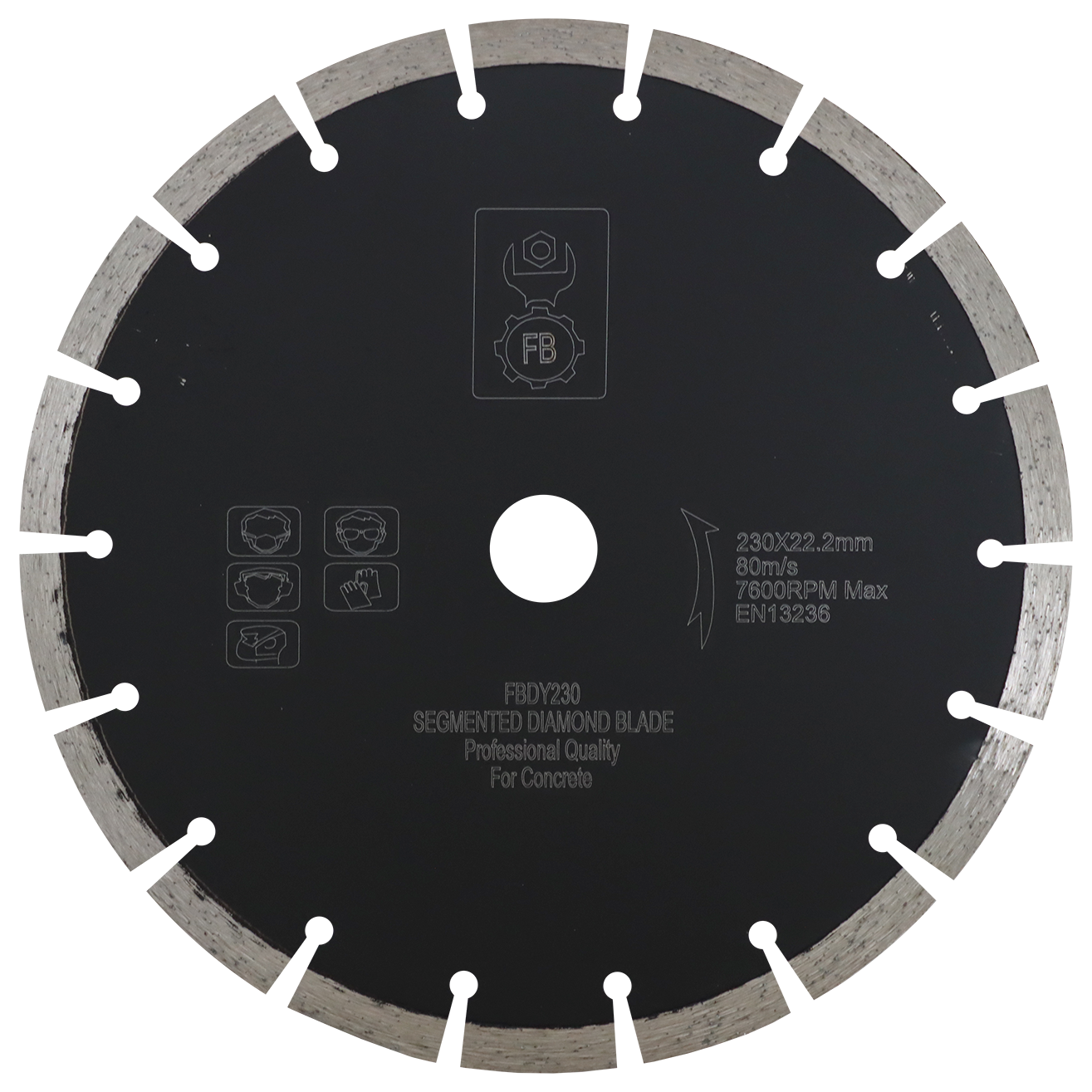 "DIAMOND BLD 230MM SEGMENTED FB - WET\/DRY CUT - CONCRETE\/BRICK"