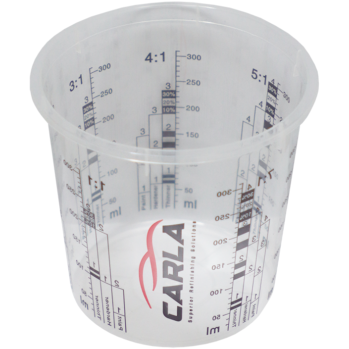 "PAINT MIXING 1370ML CUP CLEAR - DISPOSABLE CUP WITH PRINTED RATIOS"