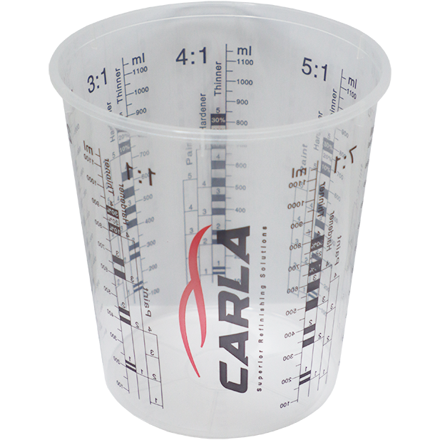 "PAINT MIXING  385ML CUP CLEAR - DISPOSABLE CUP WITH PRINTED RATIOS"