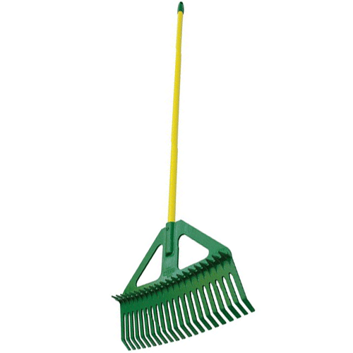 "RAKE COMBINATION LEAF STEEL LASHER - GREEN PLASTIC HEAD 1500MM"