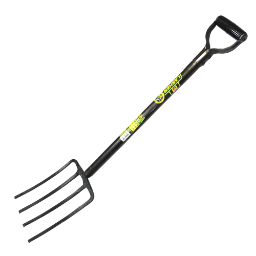"FORK  4 PRONG DIGGING STEEL SHAFT LASH - 720MM STEEL SHAFT METAL HILT"