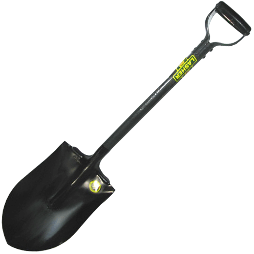 SHOVEL RND 230X600MM MB2 STEEL LASHER - STEEL SHAFT - METAL HILT