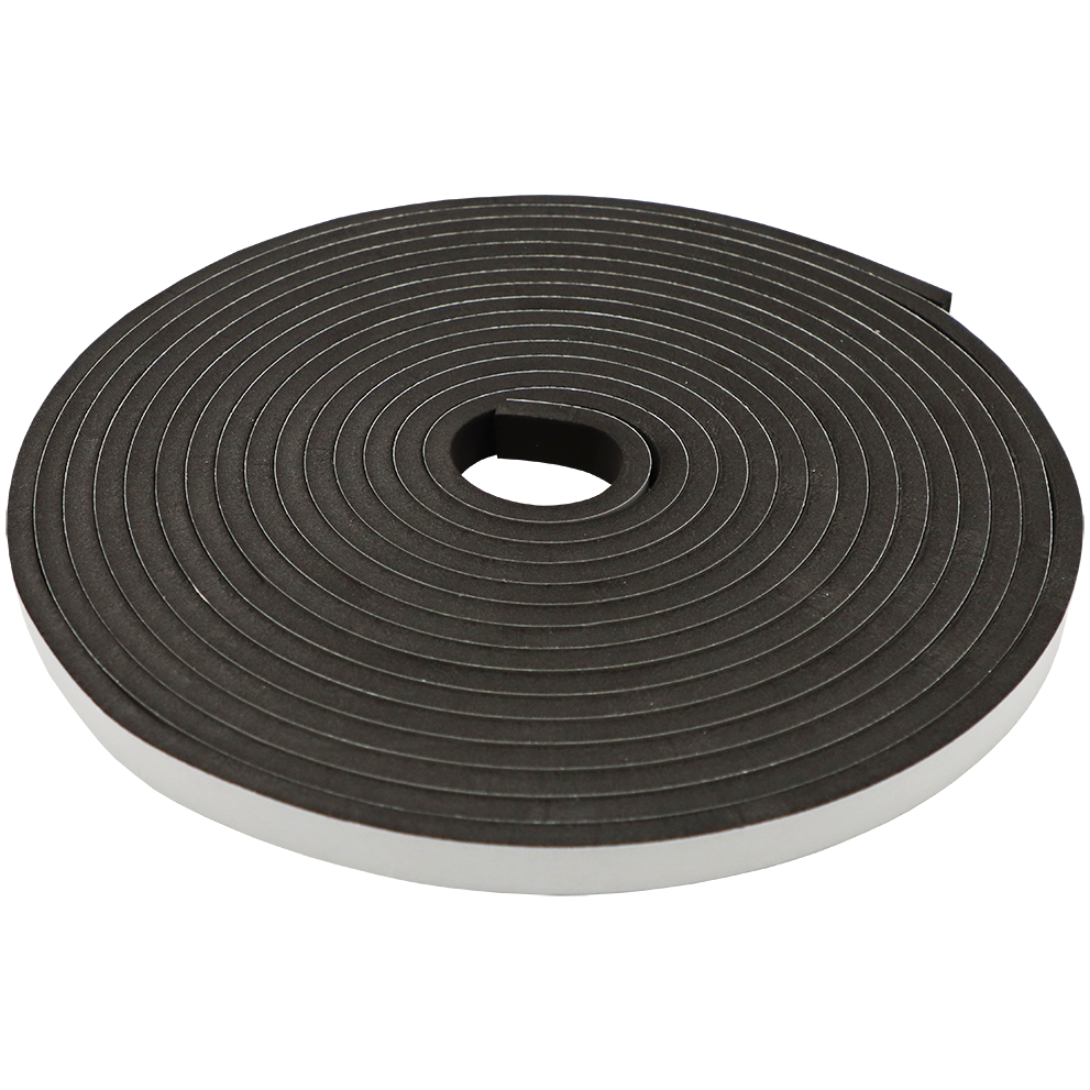 "FOAM SEALING STRIP 10 X 12MM X 10M - PSA BLACK SELF ADHESIVE STRIP (EVA45)"