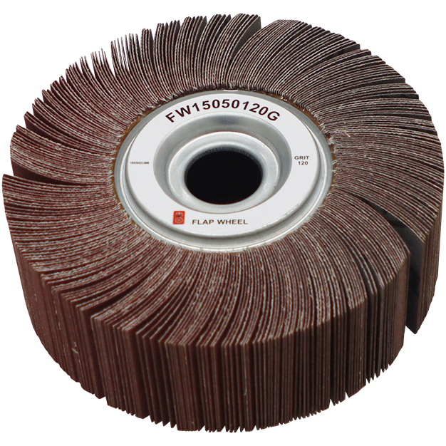 "FLAP WHEEL 150 X 50MM 120G FB - 25.4MM BORE - PREMIUM CLOTH (275 FLAPS)"