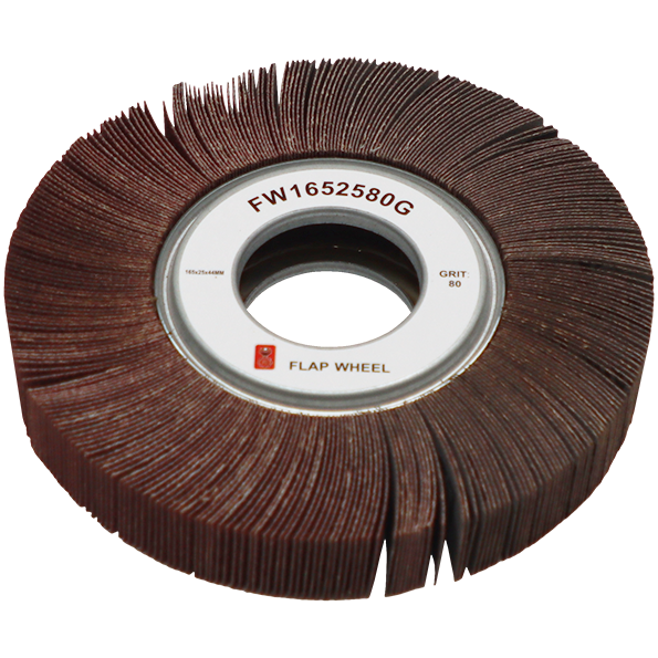 "FLAP WHEEL 165 X 25MM  80G FB - 44.0MM BORE - PREMIUM CLOTH (265 FLAPS)"