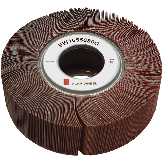 "FLAP WHEEL 165 X 50MM  80G FB - 44.0MM BORE - PREMIUM CLOTH (265 FLAPS)"