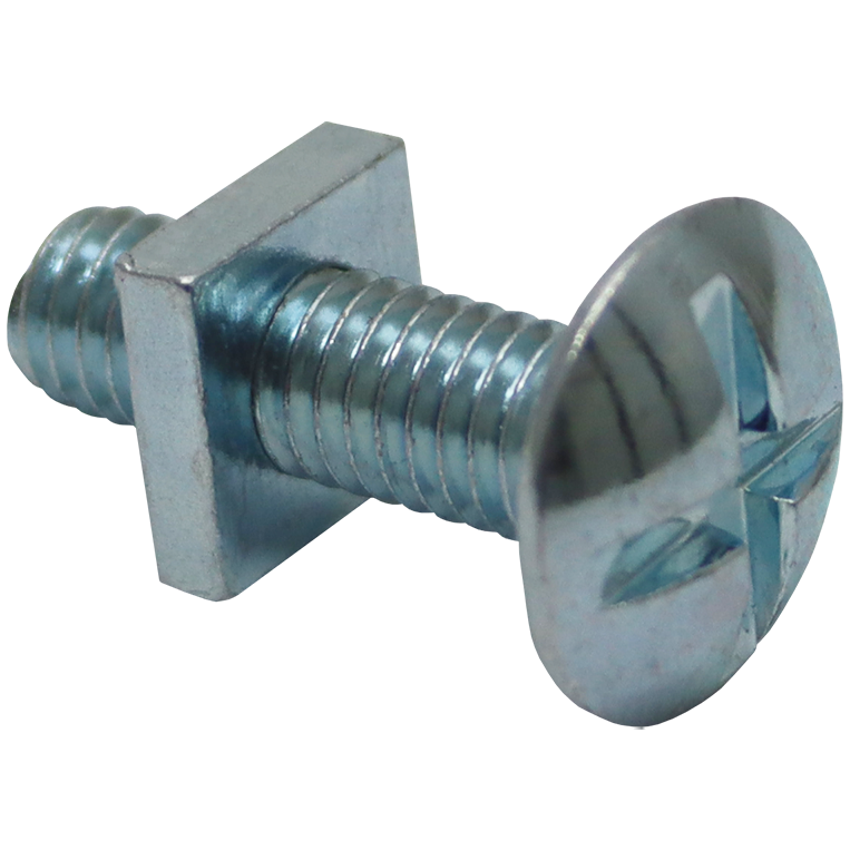 "GUTTER BOLT & NUT GALV 6 X 25MM - GALVANISED WITH SQUARE NUT"